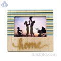 Portafoto in legno all&#39;ingrosso con cartello HOME in metallo